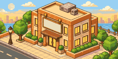 The Salary Pad building at golden hour